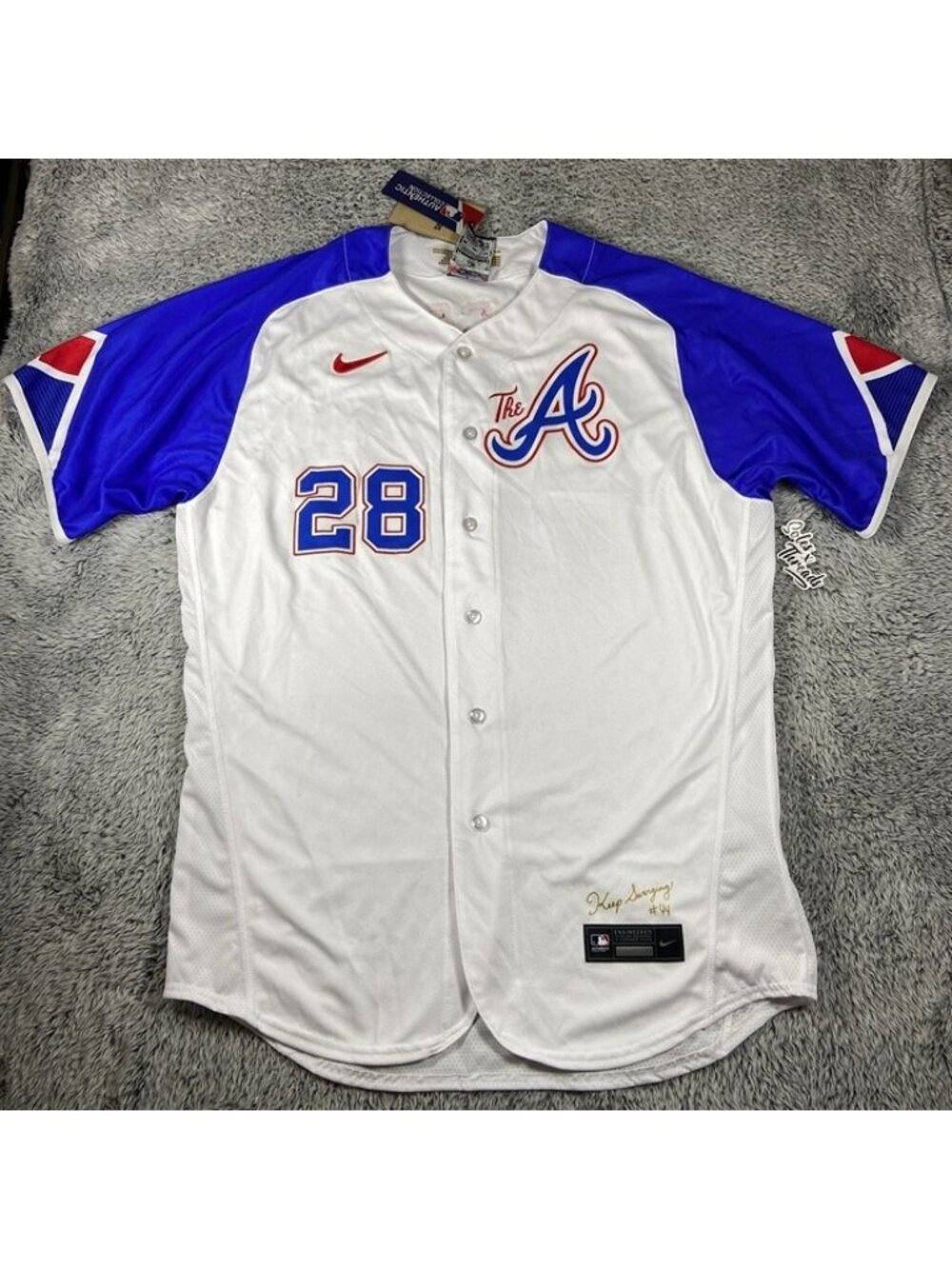 Nike Elite Atlanta Braves Authentic Matt Olson City Connect Jersey Size 48 NWT